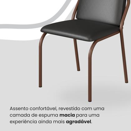 Imagem de Conjunto Sala de Jantar Mesa 120x90cm Base Pérola Tampo Mdf Malibu