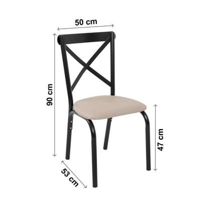 Imagem de Conjunto Sala de Jantar Mesa 140x80cm Tampo Vidro com 6 Cadeiras Karina