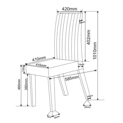 Imagem de Conjunto Sala de Jantar Mesa 160x80cm Tampo com Vidro 6 Cadeiras Inspirare
