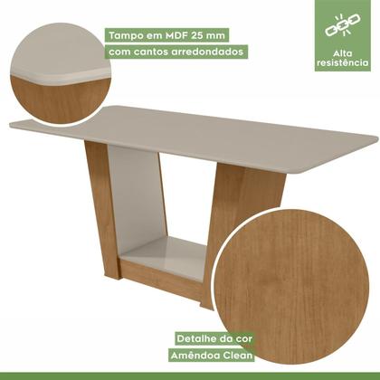 Imagem de Conjunto Sala de Jantar Mesa 160x80cm Tampo MDF com 6 Cadeiras Apogeu