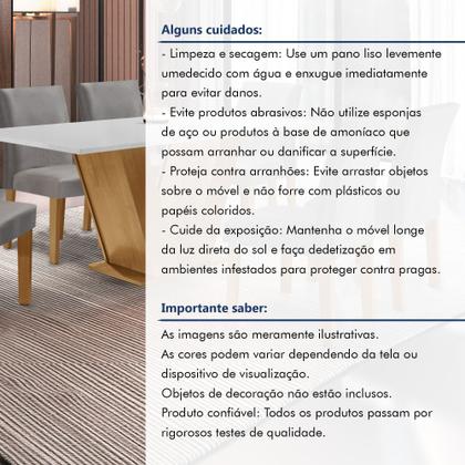 Imagem de Conjunto Sala de Jantar Mesa 160x80cm Tampo Mdf com 6 Cadeiras Espanha Yescasa