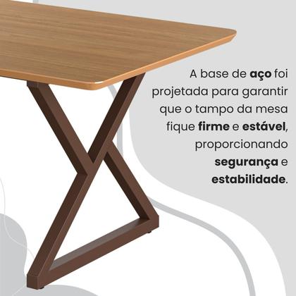 Imagem de Conjunto Sala de Jantar Mesa 160x90cm Base Império Tampo Mdf Florença