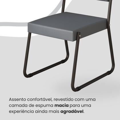 Imagem de Conjunto Sala de Jantar Mesa 160x90cm Base Império Tampo Mdf Laca com Vidro Napoli