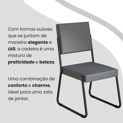 Imagem de Conjunto Sala de Jantar Mesa 160x90cm Base Império Tampo Mdf Laca com Vidro Napoli