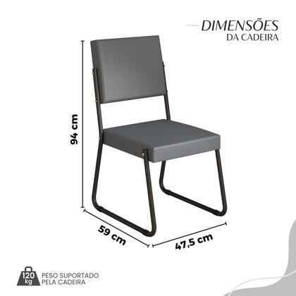 Imagem de Conjunto Sala de Jantar Mesa 160x90cm Base Império Tampo Mdf Laca com Vidro Napoli