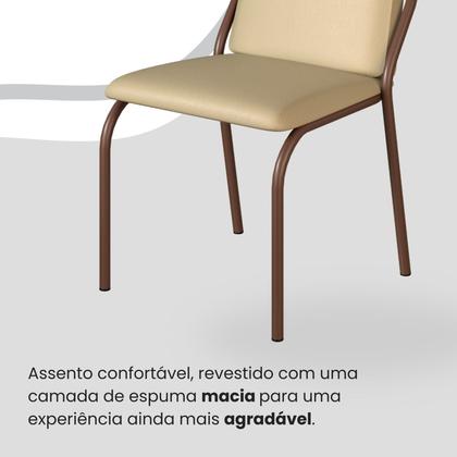 Imagem de Conjunto Sala de Jantar Mesa 160x90cm Base Lunna Tampo Mdf com Vidro Malibu