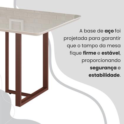 Imagem de Conjunto Sala de Jantar Mesa 160x90cm Base Lunna Tampo Mdf com Vidro Malibu