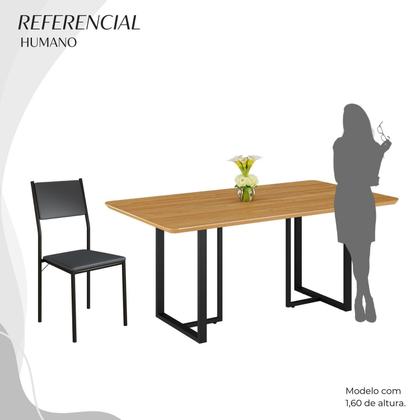 Imagem de Conjunto Sala de Jantar Mesa 160x90cm Base Lunna Tampo Mdf Florença