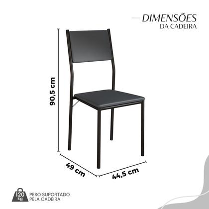 Imagem de Conjunto Sala de Jantar Mesa 160x90cm Base Lunna Tampo Mdf Florença