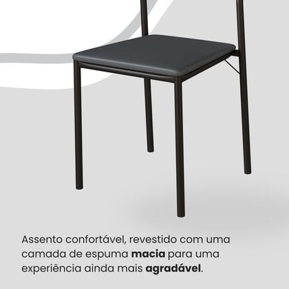 Imagem de Conjunto Sala de Jantar Mesa 160x90cm Base Lunna Tampo Mdf Florença