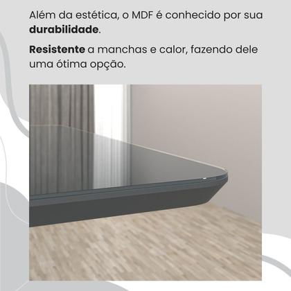 Imagem de Conjunto Sala de Jantar Mesa 160x90cm Base Lunna Tampo Mdf Laca com Vidro Malibu