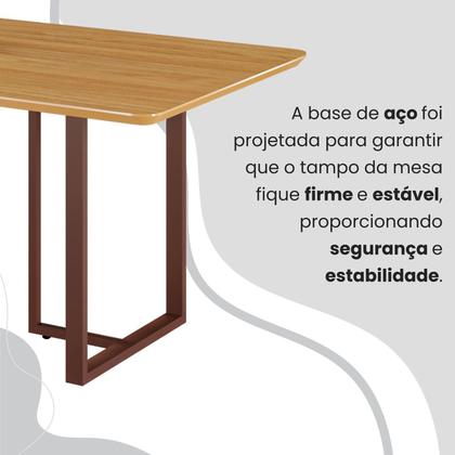 Imagem de Conjunto Sala de Jantar Mesa 160x90cm Base Lunna Tampo Mdf Malibu