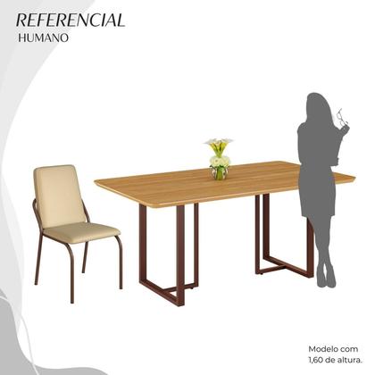 Imagem de Conjunto Sala de Jantar Mesa 160x90cm Base Lunna Tampo Mdf Malibu