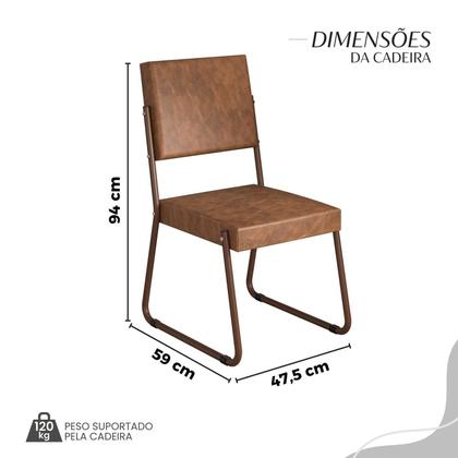 Imagem de Conjunto Sala de Jantar Mesa 160x90cm Base Lunna Tampo Mdf Napoli