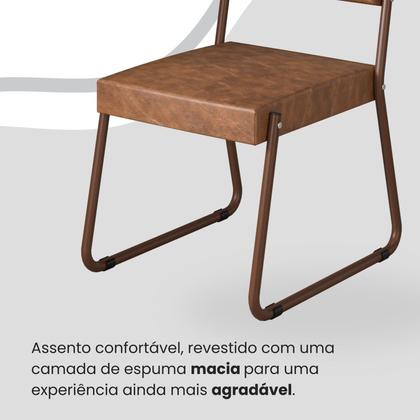 Imagem de Conjunto Sala de Jantar Mesa 160x90cm Base Lunna Tampo Mdf Napoli