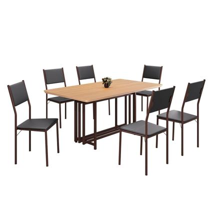 Imagem de Conjunto Sala de Jantar Mesa 160x90cm Base Pérola Tampo Mdf Florença