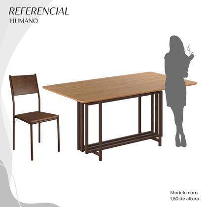 Imagem de Conjunto Sala de Jantar Mesa 160x90cm Base Pérola Tampo Mdf Florença