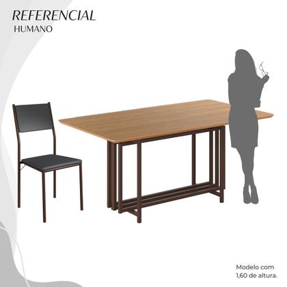 Imagem de Conjunto Sala de Jantar Mesa 160x90cm Base Pérola Tampo Mdf Florença