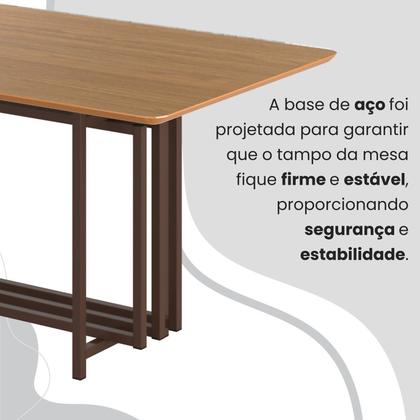 Imagem de Conjunto Sala de Jantar Mesa 160x90cm Base Pérola Tampo Mdf Florença