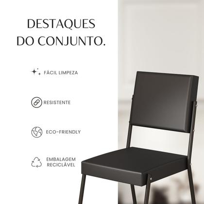 Imagem de Conjunto Sala de Jantar Mesa 160x90cm Base Pérola Tampo Mdf Laca com Vidro Napoli