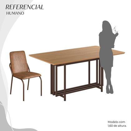 Imagem de Conjunto Sala de Jantar Mesa 160x90cm Base Pérola Tampo Mdf Malibu