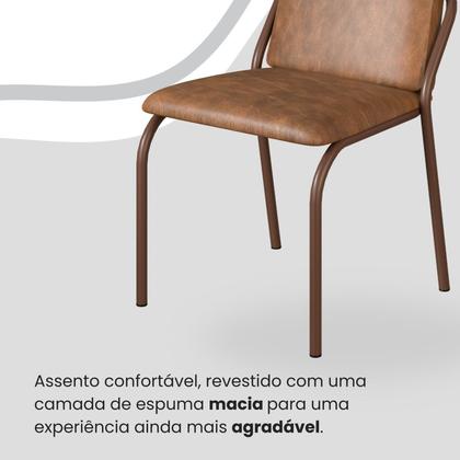 Imagem de Conjunto Sala de Jantar Mesa 160x90cm Base Pérola Tampo Mdf Malibu