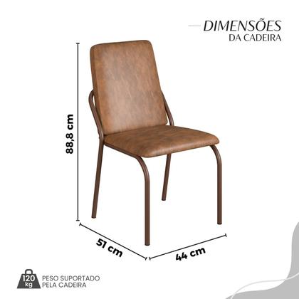 Imagem de Conjunto Sala de Jantar Mesa 160x90cm Base Pérola Tampo Mdf Malibu