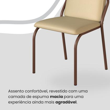 Imagem de Conjunto Sala de Jantar Mesa 160x90cm Base Pérola Tampo Mdf Malibu