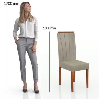 Imagem de Conjunto Sala De Jantar Mesa 160X90Cm Tampo Vidro/Mdf Com 6 Cadeiras Safira