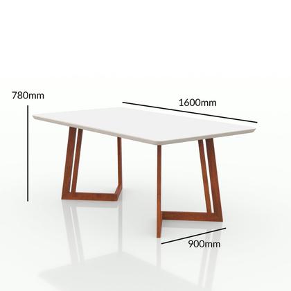 Imagem de Conjunto Sala De Jantar Mesa 160X90Cm Tampo Vidro/Mdf Com 6 Cadeiras Safira