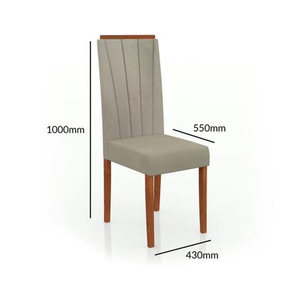 Imagem de Conjunto Sala De Jantar Mesa 160X90Cm Tampo Vidro/Mdf Com 6 Cadeiras Safira