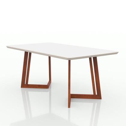 Imagem de Conjunto Sala De Jantar Mesa 160X90Cm Tampo Vidro/Mdf Com 6 Cadeiras Safira