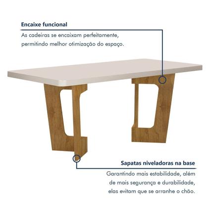 Imagem de Conjunto Sala de Jantar Mesa 180cm com 8 Cadeiras Liz