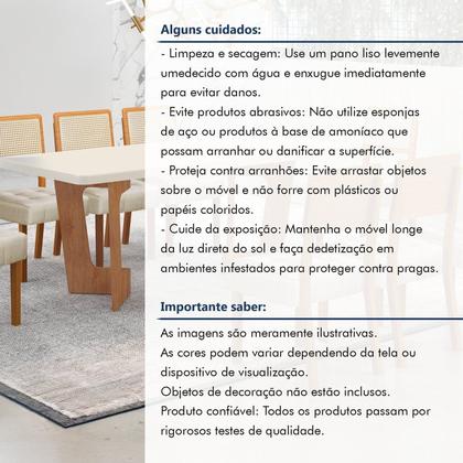 Imagem de Conjunto Sala de Jantar Mesa 180cm com 8 Cadeiras Liz