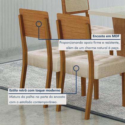 Imagem de Conjunto Sala de Jantar Mesa 180cm com 8 Cadeiras Liz