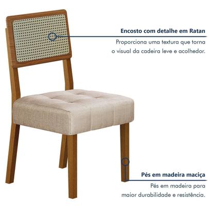 Imagem de Conjunto Sala de Jantar Mesa 180cm com 8 Cadeiras Liz