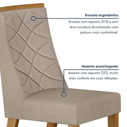 Imagem de Conjunto Sala de Jantar Mesa 180cm Tampo de 2,5cm com 6 Cadeiras Aurora