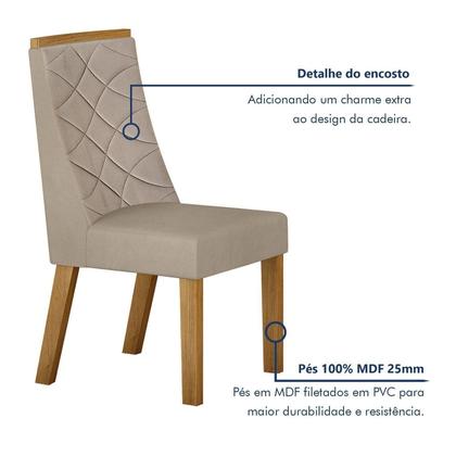 Imagem de Conjunto Sala de Jantar Mesa 180cm Tampo de 2,5cm com 6 Cadeiras Aurora