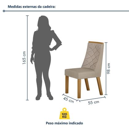 Imagem de Conjunto Sala de Jantar Mesa 180cm Tampo de 2,5cm com 6 Cadeiras Aurora