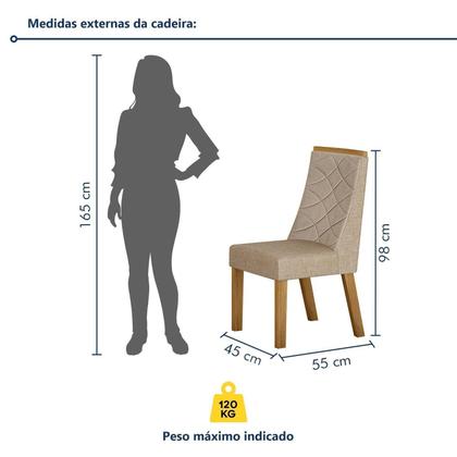 Imagem de Conjunto Sala de Jantar Mesa 180cm Tampo de 2,5cm com 6 Cadeiras Aurora
