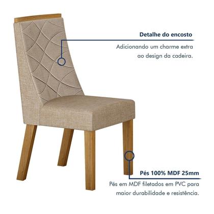 Imagem de Conjunto Sala de Jantar Mesa 180cm Tampo de 2,5cm com 6 Cadeiras Aurora