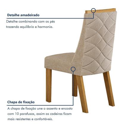 Imagem de Conjunto Sala de Jantar Mesa 180cm Tampo de 2,5cm com 6 Cadeiras Aurora