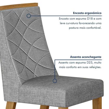 Imagem de Conjunto Sala de Jantar Mesa 180cm Tampo de 4,0cm com 6 Cadeiras Aurora