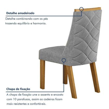 Imagem de Conjunto Sala de Jantar Mesa 180cm Tampo de 4,0cm com 6 Cadeiras Aurora