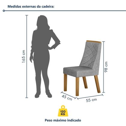 Imagem de Conjunto Sala de Jantar Mesa 180cm Tampo de 4,0cm com 6 Cadeiras Aurora