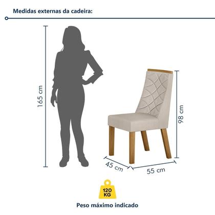 Imagem de Conjunto Sala de Jantar Mesa 180cm Tampo de 4,0cm com 6 Cadeiras Aurora
