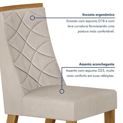 Imagem de Conjunto Sala de Jantar Mesa 180cm Tampo de 4,0cm com 6 Cadeiras Aurora