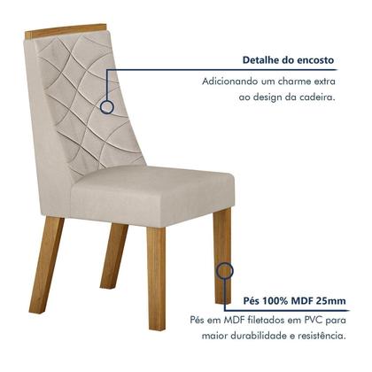 Imagem de Conjunto Sala de Jantar Mesa 180cm Tampo de 4,0cm com 6 Cadeiras Aurora