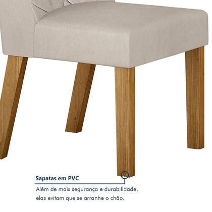 Imagem de Conjunto Sala de Jantar Mesa 180cm Tampo de 4,0cm com 6 Cadeiras Aurora