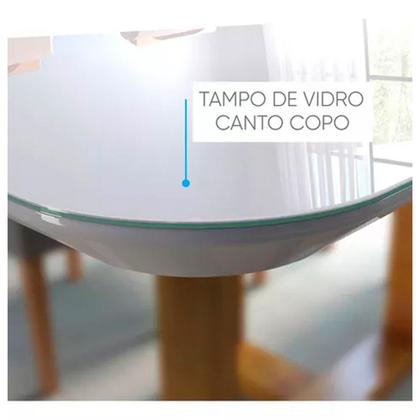 Imagem de Conjunto Sala de Jantar Mesa 4 Cadeiras Veludo Lisy Tampo C/Vidro 120x90 Mundial Móveis